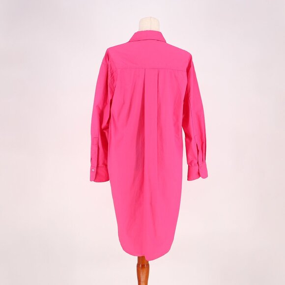 ENGLISH FACTORY Classic Collared Mini Dress Shirt Solid Pink Size S - Picture 6 of 8